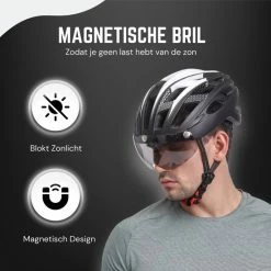 Rebela | Fietshelm | Sport Lights Matt Zwart- Wit | Heren-Dames | Medium 54/62cm -Fietsen-Accessoires Shop 550x550 959