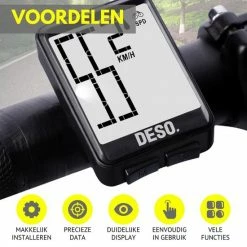 Fietscomputer Draadloos Waterdicht Kilometer En Snelheidsmeter Fiets -DESO Draadloze Fietscomputers Met Extra Groot Scherm -Fietsen-Accessoires Shop 550x550 962