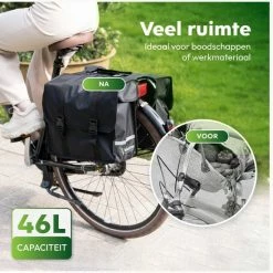Ekostar® Dubbele Fietstas - NIEUW - Waterafstotend - 46 Liter - Reflectoren – Zwart – OOK Voor Elektrische Fietsen -Fietsen-Accessoires Shop 550x556 2