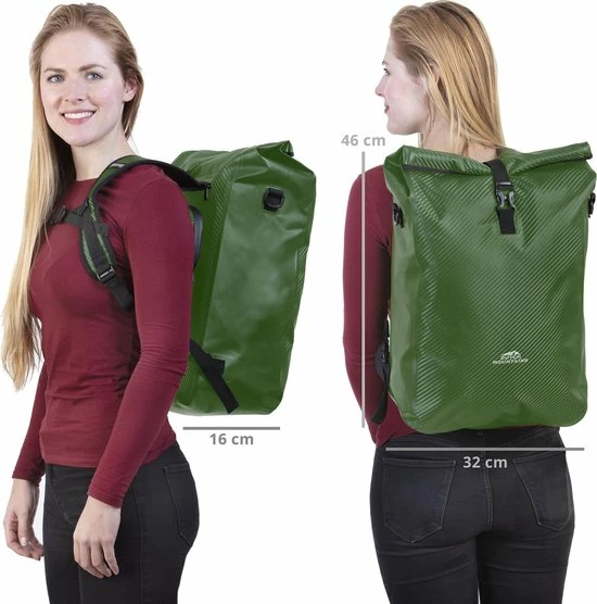 Dutch Mountains Enkele Fietstas | Rugzak | Sterke 100% Waterdicht | Fietstas, Schoudertas En Rugtas In 1 | 28 Liter | Groen 12 Dutch Mountains Enkele Fietstas | Rugzak | Sterke 100% Waterdicht | Fietstas, Schoudertas En Rugtas In 1 | 28 Liter | Groen - Afbeelding 12