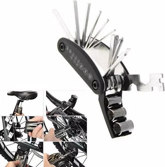 LOUZIR Multitool Fiets Reparatie Toolkit 16-delig - Race Fiets Mountainbike- Vouwgereedschap Fiets- Zakgereedschap 12 LOUZIR Multitool Fiets Reparatie Toolkit 16-delig - Race Fiets Mountainbike- Vouwgereedschap Fiets- Zakgereedschap - Afbeelding 12