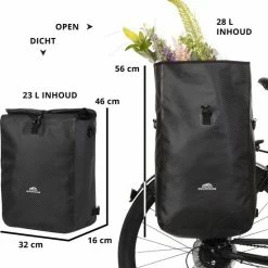 Dutch Mountains Enkele Fietstas | Rugzak | 100% Waterdicht | Fietstas, Schoudertas En Rugtas In 1 | 28 Liter | Carbon / Zwart -Fietsen-Accessoires Shop 550x560