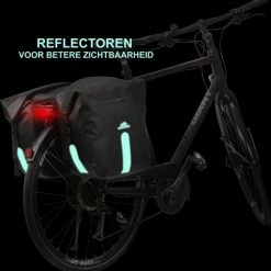Dutch Mountains Dubbele Fietstas 46 Ltr | 100% Waterdichte Fietstas | Rolltop Sluiting | Reflectoren | Zwart -Fietsen-Accessoires Shop 550x564 2