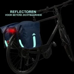 Dutch Mountains Dubbele Fietstas 46 Ltr | 100% Waterdichte Fietstas | Rolltop Sluiting | Reflectoren | Blauw -Fietsen-Accessoires Shop 550x564 4