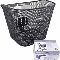Basil Bremen Fietsmand - Voor - Staal - Inclusief Bevestigingssysteem - Zwart -Fietsen-Accessoires Shop 550x567 2