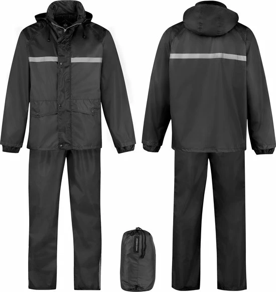 BJ?RNSON BJ RNSON Dusch Regenpak Dames & Heren - Waterdicht - Maat XL - Zwart 1 BJ?RNSON BJ RNSON Dusch Regenpak Dames & Heren - Waterdicht - Maat XL - Zwart