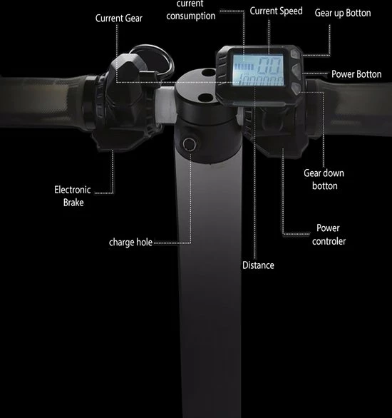 Technozom Techno LITE - Elektrische Step - Super Lichtgewicht - 23 Km/u - 3 Rijstanden - Opvouwbaar - Met LED Verlichting Voor & Achter - Zwart 6 Technozom Techno LITE - Elektrische Step - Super Lichtgewicht - 23 Km/u - 3 Rijstanden - Opvouwbaar - Met LED Verlichting Voor & Achter - Zwart - Afbeelding 6