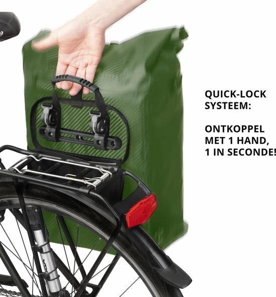 Dutch Mountains Enkele Fietstas | Rugzak | Sterke 100% Waterdicht | Fietstas, Schoudertas En Rugtas In 1 | 28 Liter | Groen 10 Dutch Mountains Enkele Fietstas | Rugzak | Sterke 100% Waterdicht | Fietstas, Schoudertas En Rugtas In 1 | 28 Liter | Groen - Afbeelding 10