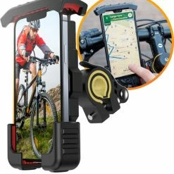R2B Robuuste Telefoonhouder Fiets Met 360 Graden Rotatie - Gsm Houder - Ook Voor Scooter En Motor - Accessoires - Model "Delft"