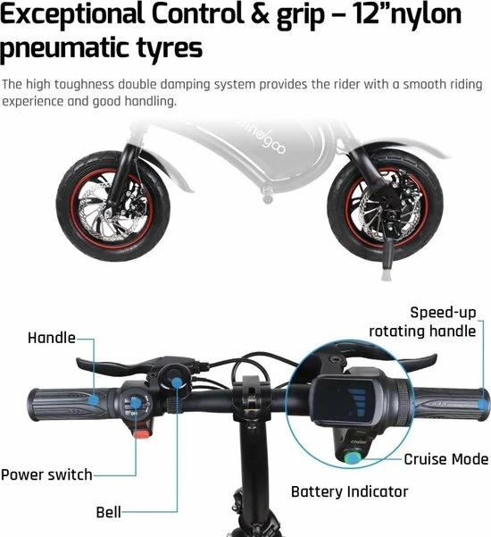 Wind-goo Windgoo B3 Elektrische Mini-scooter - Opvouwbaar 9 Wind-goo Windgoo B3 Elektrische Mini-scooter - Opvouwbaar - Afbeelding 9