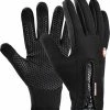 LuxeRoyal Fietshandschoenen Winter - Sport Handschoenen Met Rits - Touchscreen Telefoon - Anti Slip Gloves - Heren / Dames - Maat L - Zwart
