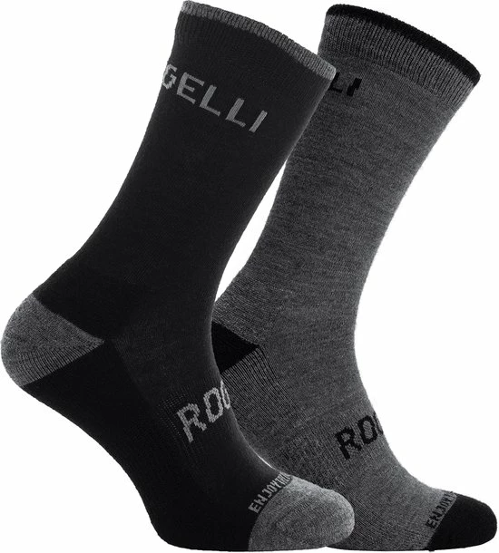 Rogelli Wintersok Merino Wool 2-pack - Grijs & Zwart - Maat 44-47 10 Rogelli Wintersok Merino Wool 2-pack - Grijs & Zwart - Maat 44-47 - Afbeelding 10