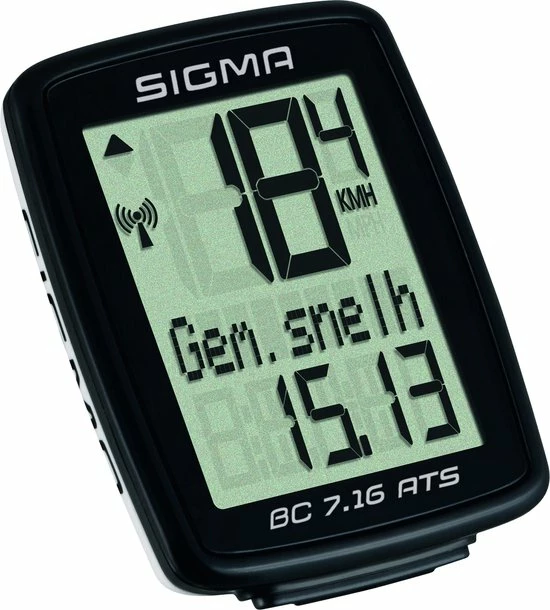 Sigma BC 7.16 ATS Fietscomputer - 7 Functies - Draadloos - Zwart 3 Sigma BC 7.16 ATS Fietscomputer - 7 Functies - Draadloos - Zwart - Afbeelding 3