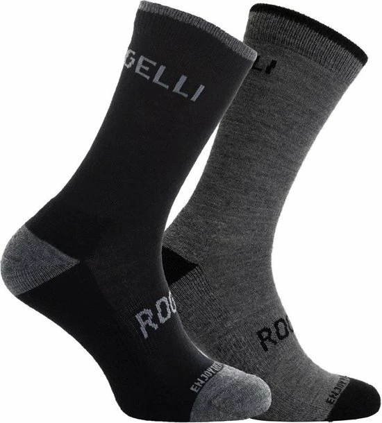 Rogelli Wintersok Merino Wool 2-pack - Grijs & Zwart - Maat 44-47 1 Rogelli Wintersok Merino Wool 2-pack - Grijs & Zwart - Maat 44-47