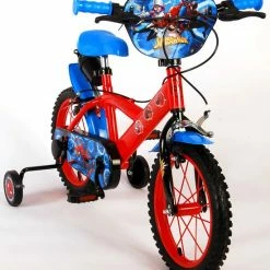 Spider-Man Kinderfiets - Jongens - 14 Inch - Rood/Blauw - Twee Handremmen -Fietsen-Accessoires Shop 550x613