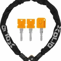 Xolid Kettingslot Met 3x Sleutel Incl. 1x LED - Solid Pantserslot Uit Gehard Staal - Gebruik Slot Lock Motor Scooter Fiets Motorslot Scooterslot - Alternatief Voor Ketting Ringslot Cijferslot Kabelslot Beugelslot - Lengte 100CM Dikte 8MM - Zwart
