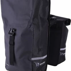 Ekostar Dubbele Fietstas - Rolltop - Waterbestendig - 46 L - Zwart -Fietsen-Accessoires Shop 550x661