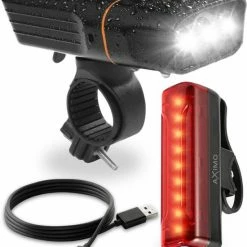 AXIMO Fietsverlichting 500 Lumen - Fietslamp USB Oplaadbaar LED - Voorlicht En Achterlicht - Fietslicht Set