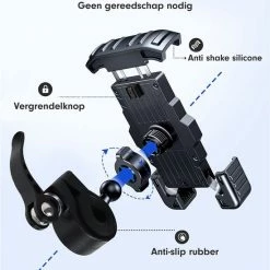 AG 150 Universele Telefoonhouder Fiets - Extreem Sterk - 360 Graden Rotatie - Ook Voor Scooter En Motor - Zwart- Anti Shock & Vibratie Ontwerp - Fietshouder Voor Smartphones - Telefoon - Gsm Houder Fiets - Iphone - Hoogste Kwaliteit -Fietsen-Accessoires Shop 550x685 2