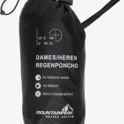 Mountain Peak Dames/heren Regenponcho - Zwart -Fietsen-Accessoires Shop 550x716 3