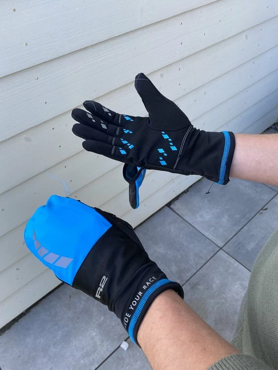 Luxe Winter Handschoenen - Handschoenen EN Wanten In 1 - Waterdicht Door Techshell - Nylon - Fiets, Wandel Handschoenen/wanten Combinatie - Dames En Heren - Zwart/Blauw - Maat M / 7 - R2 Cover 4 Luxe Winter Handschoenen - Handschoenen EN Wanten In 1 - Waterdicht Door Techshell - Nylon - Fiets, Wandel Handschoenen/wanten Combinatie - Dames En Heren - Zwart/Blauw - Maat M / 7 - R2 Cover - Afbeelding 4