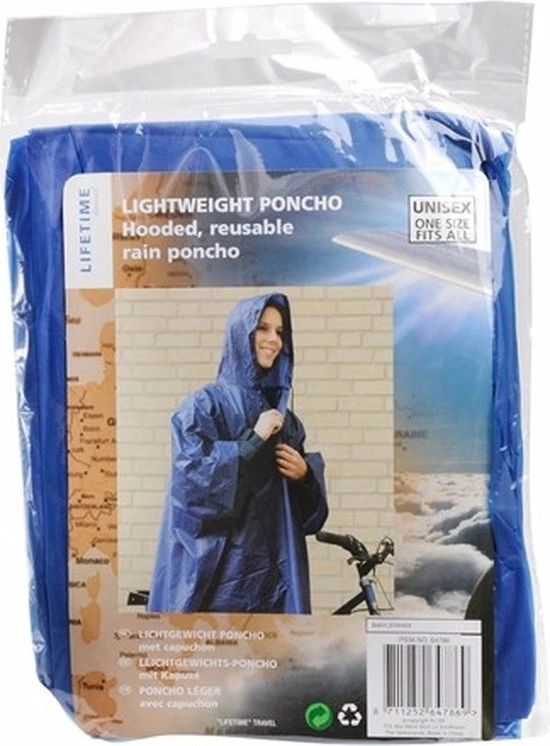 Lifetime Garden Lifetime Regenponcho Met Capuchon | Blauw 1 Lifetime Garden Lifetime Regenponcho Met Capuchon | Blauw