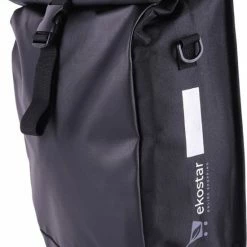 Ekostar Enkele Fietstas - Rolltop - 19 Liter - E-Bikes - Zwart