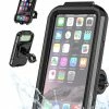 ISetchi Telefoonhouder Fiets Waterdicht L (5.5 Tot 7 Inch) - 360 Graden Rotatie - Ook Voor Scooter & Motor - Gsm Houder Fiets - Waterdicht IP67 Level - Zwart