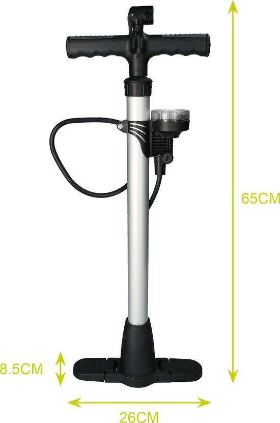 Dresco Fietspomp - Manometer – Zwart 7 Dresco Fietspomp - Manometer – Zwart - Afbeelding 7